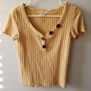 American Eagle Yellow Crop Top Size Small
